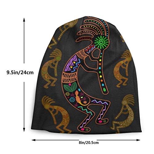 XCNGG Unisex niños Beanie Caps 3D Kokopelli Rainbow Southwestern Soul Comfortbale Soft Slouchy Collection Sombreros de Punto Skull Cap Winter Summer Ski Baggy Hat para niñas niños