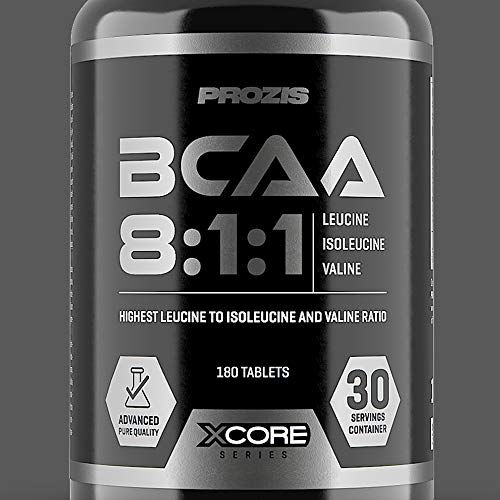 Xcore BCAA 8:1:1 Complex SS - Suplemento para atletas, aminoácidos para el músculo, la recuperación rápida, el sistema inmune, la fuerza y el refuerzo de la energía, 180 comprimidos
