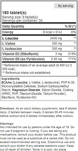 Xcore BCAA 8:1:1 Complex SS - Suplemento para atletas, aminoácidos para el músculo, la recuperación rápida, el sistema inmune, la fuerza y el refuerzo de la energía, 180 comprimidos