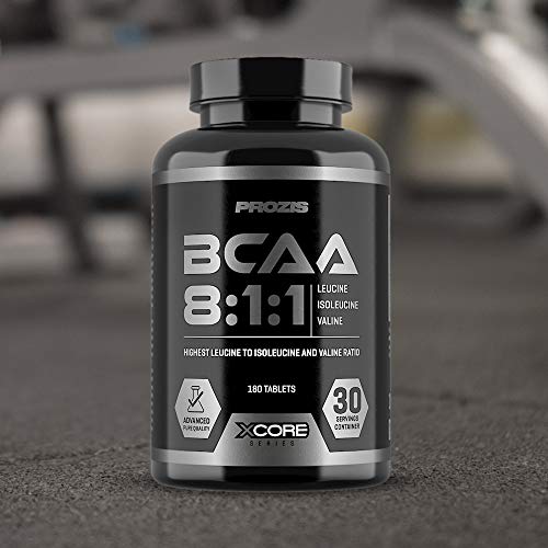 Xcore BCAA 8:1:1 Complex SS - Suplemento para atletas, aminoácidos para el músculo, la recuperación rápida, el sistema inmune, la fuerza y el refuerzo de la energía, 180 comprimidos