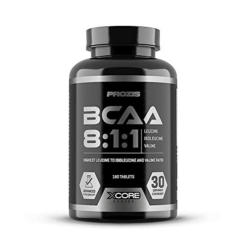 Xcore BCAA 8:1:1 Complex SS - Suplemento para atletas, aminoácidos para el músculo, la recuperación rápida, el sistema inmune, la fuerza y el refuerzo de la energía, 180 comprimidos