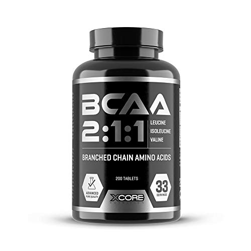 Xcore Nutrition BCAA Complex 3100 - Fórmula de Aminoácidos para el Crecimiento Muscular, rendimiento y la Recuperación - 200 tabletas, 33 Dosis