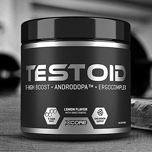 Xcore Nutrition, Testoid en Polvo, Suplemento Anabólico, Con Sabor a Limón, 240g, 26 dosis