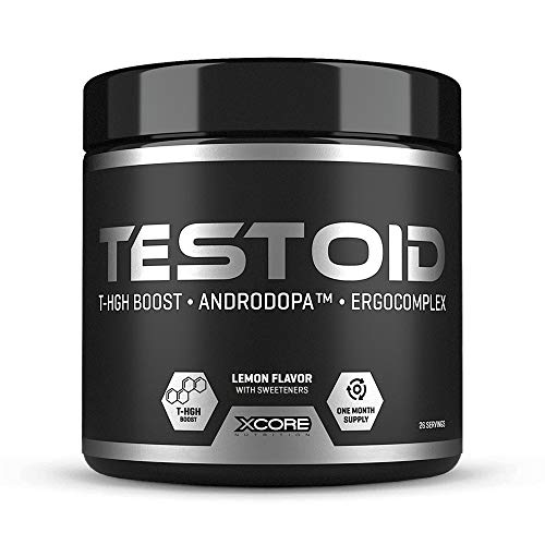 Xcore Nutrition, Testoid en Polvo, Suplemento Anabólico, Con Sabor a Limón, 240g, 26 dosis