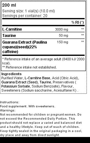 Xcore Nutrition Xtreme L-Carnitine, Fruta Tropical - 20 Unidades