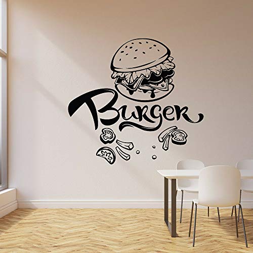 XCSJX Burger Tatuajes de Pared Comida rápida café Restaurante Comedor decoración Vinilo guardería niños habitación Interior Pegatinas de Pared decoración del hogar 72x75 cm XCSJX Burger Tatuajes de Pared Comida rápida café Restaurante Comedor decoración Vinilo guardería niños habitación Interior Pegatinas de Pared decoración del hogar 72x75 cm