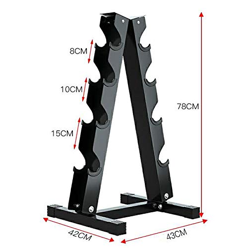 XDJ Soporte para Mancuernas, Un Cuadro, Mancuernas Almacenamiento Acero Entrenamiento En Casa, Gimnasio De Entrenamiento Almacenamiento Gimnasio En Casa, Cada Día Rutina De Ejercicio 4 Capas Negro