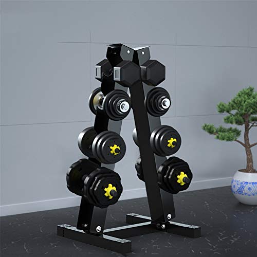 XDJ Soporte para Mancuernas, Un Cuadro, Mancuernas Almacenamiento Acero Entrenamiento En Casa, Gimnasio De Entrenamiento Almacenamiento Gimnasio En Casa, Cada Día Rutina De Ejercicio 4 Capas Negro