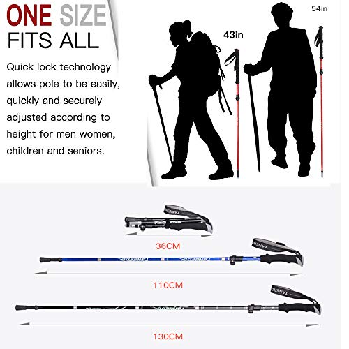 XDSP Bastón de Senderismo, Bastón de Trekking Plegable 7075 Bastón de Trekking de Aluminio Aleación de Aluminio, Anti-Choque para Excursión Marcha Alpinismo Trail Viaje Mochilero Caminar (1PCS) XDSP Bastón de Senderismo, Bastón de Trekking Plegable 7075 Bastón de Trekking de Aluminio Aleación de Aluminio, Anti-Choque para Excursión Marcha Alpinismo Trail Viaje Mochilero Caminar (1PCS)