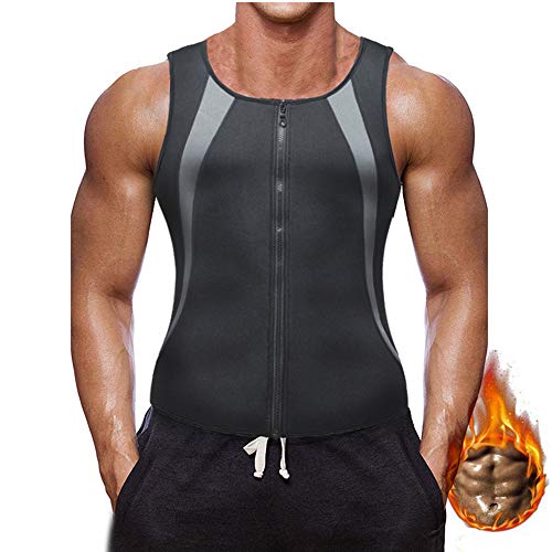 XDSP Faja Reductora Hombre Adelgazante Corsé con Cremallera Camiseta Termica, Compresión Desarrollo Muscular Quema Grasa Pérdida de Peso Sudoración Cremallera para Hombre (Gray, M) XDSP Faja Reductora Hombre Adelgazante Corsé con Cremallera Camiseta Termica, Compresión Desarrollo Muscular Quema Grasa Pérdida de Peso Sudoración Cremallera para Hombre (Gray, M)