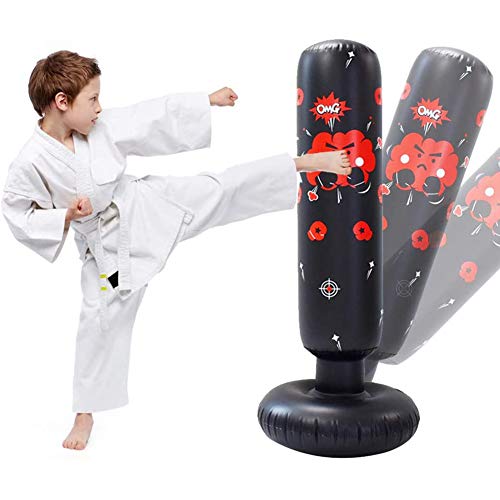XER Bolsa de perforación Inflable de 120 cm para niños de pie Bolsa de Boxeo Practicar Karate Taekwondo Presión Bounce Bounce Back Vaso para la diversión Fitness