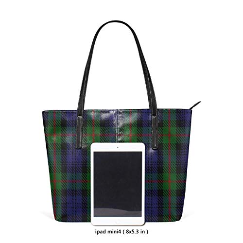 XGBags Custom Bolsos De Hombro De Las Mujeres New South Wales Scottish Rifles Military Tartan Leather Zipper Tote, Ladies Shoulder Bag, Shoulder Bag