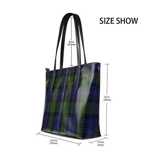 XGBags Custom Bolsos De Hombro De Las Mujeres New South Wales Scottish Rifles Military Tartan Leather Zipper Tote, Ladies Shoulder Bag, Shoulder Bag