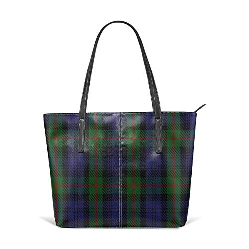 XGBags Custom Bolsos De Hombro De Las Mujeres New South Wales Scottish Rifles Military Tartan Leather Zipper Tote, Ladies Shoulder Bag, Shoulder Bag