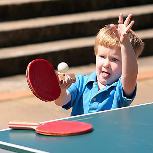 XGEAR Sets de Ping Pong Juego Tenis de Mesa con 4 Raquetas + 8 Pelotas + 1 Bolsa Profesionales Palas Pingpong Cómodo Mango Material de Alta Elasticidad XGEAR Sets de Ping Pong Juego Tenis de Mesa con 4 Raquetas + 8 Pelotas + 1 Bolsa Profesionales Palas Pingpong Cómodo Mango Material de Alta Elasticidad