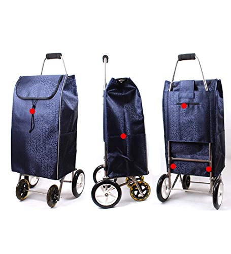 XHCP Carro de la compra no plegable marco de acero inoxidable con rodamientos de ruedas mochila desmontable, 5 colores