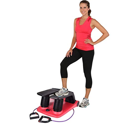 XHCP Stepper, Fitness Pedal Fitness Home Mini Stepper Air Climber Step Fitness Exercise Machine with Resistance Band and LCD Display