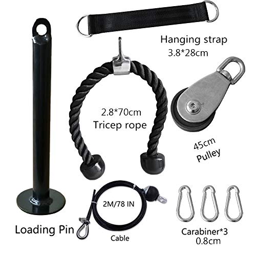 XHZY Home Workout Fitness Pulley Cable System DIY Loading Pin Lifting Tricceps Rope Machine Adjustable Length Gym Sports Accessories