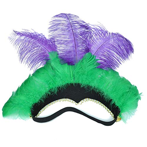 XIANGBAO-Tocado Accesorios Tocado Hecho a Mano Tocado de Plumas de Avestruz de Color Natural Danza del Vientre ecológica Accesorios de Disfraces de Danza India (Color : Purple Green) XIANGBAO-Tocado Accesorios Tocado Hecho a Mano Tocado de Plumas de Avestruz de Color Natural Danza del Vientre ecológica Accesorios de Disfraces de Danza India (Color : Purple Green)