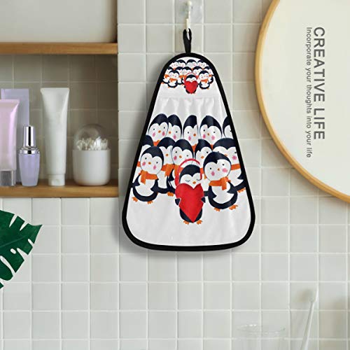 XiangHeFu Ducha Cara Baño Toalla de Mano Altamente Absorbente Ultra Suave Multiuso Dibujos Animados Lindo Pingüino Coro