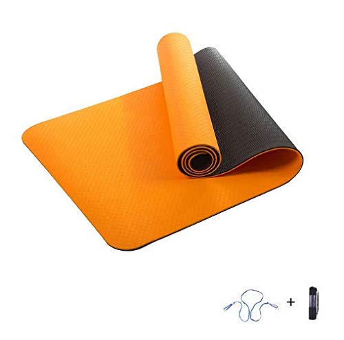 xiaojing Venta De 6 Mm TPE Estera De Yoga Antideslizante Deporte Fitness Ejercicio Pilates Gym Colchonete para Principiantes con Bolsa De Yoga 183 * 61 * 0.6 Cm