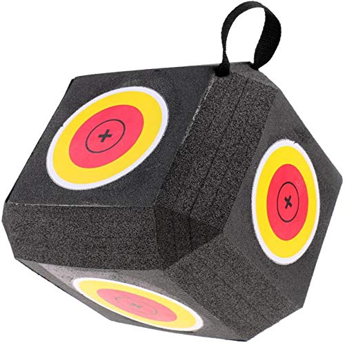 XIAOL Cubo de tiro, reutilizable, 6 caras, 3D, flecha, portátil, para tiro con arco, destino autocicatrizante, de espuma XPE, 23 x 23 x 23 cm (rojo)