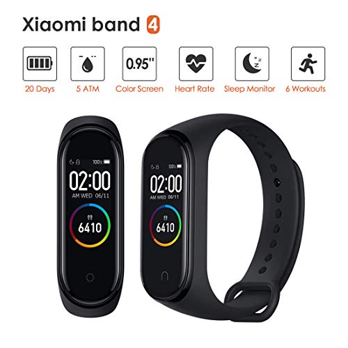 Xiaomi Mi Band 4 Pulsera de Actividad, Reloj Xiaomi, Fitness Tracker, Monitores de Actividad, Pantalla Pulsómetro, BT 5.0, 50M Impermeable, 135 mAh, Negro