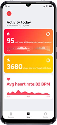 Xiaomi Mi Smart Band 4C, pantalla a color de 1.08 ", seguimiento de actividad, monitoreo de salud, asistente de mensajes, resistencia al agua (negro)
