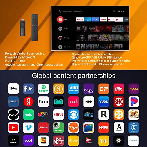 Xiaomi Mi TV Stick Quad Core 1GB RAM 8GB ROM Bluetooth 4.2 5G WiFi Android 9.0 Pantalla Dongle 2K HDR Soporte Dolby DTS Netflix con Google Assistant ( EU Versión )