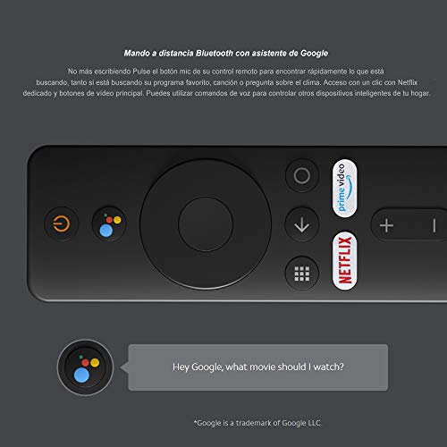 Xiaomi Mi TV Stick, Smart 2K HDR 1GB de RAM 8GB ROM, Bluetooth 4,2 Android TV 9,0 Mini TV Dongle WiFi Google Asistente Versión Global