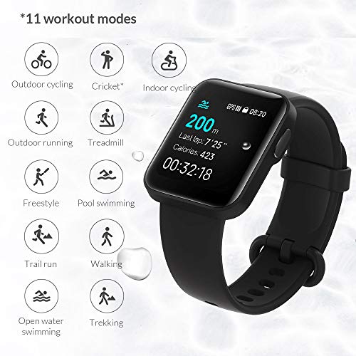 Xiaomi Mi Watch Lite Smartwatch Sport Fitness Trackers 1.4"Pantalla TFT 5ATM Resistencia Monitoreo del Ritmo Cardíaco Monitoreo del Sueño Ejercicios de Respiración Actividades Banda (Negro)