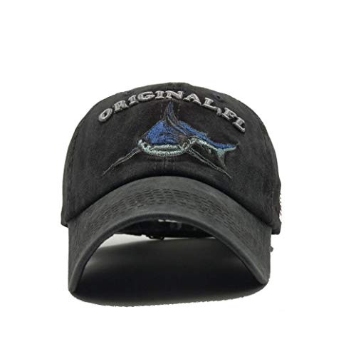 XibeiTrade Gorra de béisbol con diseño de tiburón bordado estilo polo de algodón lavado para hombres y mujeres - azul - Medium XibeiTrade Gorra de béisbol con diseño de tiburón bordado estilo polo de algodón lavado para hombres y mujeres - azul - Medium