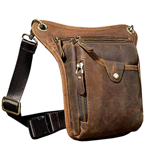 Xieben Vintage Cintura Bolsa de Cuero Gota Pierna Bolsa para Hombres Mujeres Bolso Multifuncional Militar Táctico Moto Bicicleta Jinete Ciclismo Senderismo Deportes Camping Montar DeepBrown Xieben Vintage Cintura Bolsa de Cuero Gota Pierna Bolsa para Hombres Mujeres Bolso Multifuncional Militar Táctico Moto Bicicleta Jinete Ciclismo Senderismo Deportes Camping Montar DeepBrown
