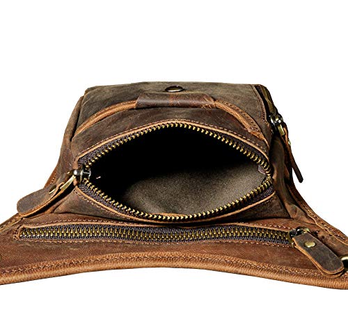 Xieben Vintage Cintura Bolsa de Cuero Gota Pierna Bolsa para Hombres Mujeres Bolso Multifuncional Militar Táctico Moto Bicicleta Jinete Ciclismo Senderismo Deportes Camping Montar DeepBrown Xieben Vintage Cintura Bolsa de Cuero Gota Pierna Bolsa para Hombres Mujeres Bolso Multifuncional Militar Táctico Moto Bicicleta Jinete Ciclismo Senderismo Deportes Camping Montar DeepBrown