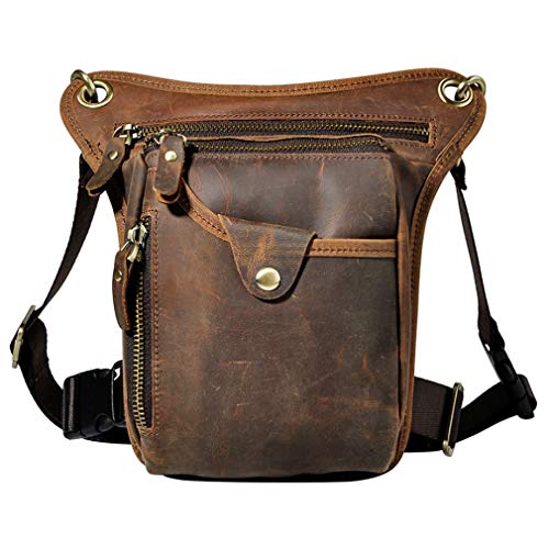 Xieben Vintage Cintura Bolsa de Cuero Gota Pierna Bolsa para Hombres Mujeres Bolso Multifuncional Militar Táctico Moto Bicicleta Jinete Ciclismo Senderismo Deportes Camping Montar DeepBrown Xieben Vintage Cintura Bolsa de Cuero Gota Pierna Bolsa para Hombres Mujeres Bolso Multifuncional Militar Táctico Moto Bicicleta Jinete Ciclismo Senderismo Deportes Camping Montar DeepBrown