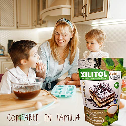 Xilitol 100% Natural 1Kg Azucar de Abedul de Finlandia Ideal para Reposteria y Dietas Edulcorantes DULCILIGHT el sabor natural del azucar.