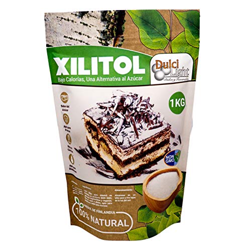 Xilitol 100% Natural 1Kg Azucar de Abedul de Finlandia Ideal para Reposteria y Dietas Edulcorantes DULCILIGHT el sabor natural del azucar.