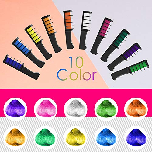 XIMU Tiza para el cabello, Tintes capilares con tiza Pluma de tinte temporal para el cabello de destello metálico No tóxico Lavable Pastel de pelo para niños y niñas (10 Colors) XIMU Tiza para el cabello, Tintes capilares con tiza Pluma de tinte temporal para el cabello de destello metálico No tóxico Lavable Pastel de pelo para niños y niñas (10 Colors)