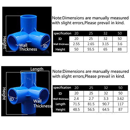 Xinger Conector de Tubo de PVC multifunción Estante de Soporte Conjunto   Adaptador de acoplador de Tubo Divisor Way Accesorios de tubería de jardín, 5 vías, 40 mm