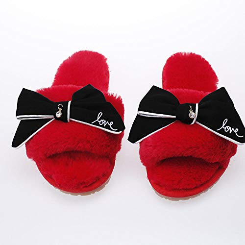 xinghui Pantuflas con Forro Polar,Zapatillas de Invierno,Zapatillas de algodón, Zapatillas peludas caseras con Lazo, Lindas Zapatillas Antideslizantes de Felpa-Arco de Amor Negro Gran Fondo Rojo_38 xinghui Pantuflas con Forro Polar,Zapatillas de Invierno,Zapatillas de algodón, Zapatillas peludas caseras con Lazo, Lindas Zapatillas Antideslizantes de Felpa-Arco de Amor Negro Gran Fondo Rojo_38