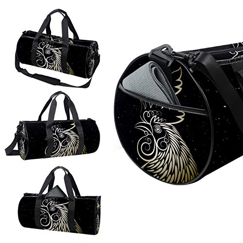 Xingruyun Bolsa de Deporte Gallo de Linea Negra Bolso de Viaje Bolsa de natación Bolsa de Gimnasio y Fitness Sport Duffel Bag con Bandolera para niños y niñas 45x23x23cm Xingruyun Bolsa de Deporte Gallo de Linea Negra Bolso de Viaje Bolsa de natación Bolsa de Gimnasio y Fitness Sport Duffel Bag con Bandolera para niños y niñas 45x23x23cm
