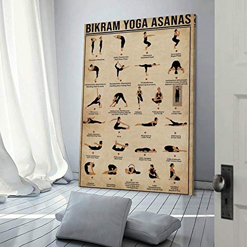 xingyao Póster retro de yoga Bikram Yoga Asanas Canvas Art Poster y Wall Art Print Modern Family Bedroom Decor Póster 40 x 60 cm xingyao Póster retro de yoga Bikram Yoga Asanas Canvas Art Poster y Wall Art Print Modern Family Bedroom Decor Póster 40 x 60 cm