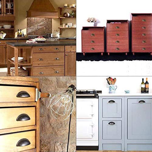 Xinlie Pomos Vintage Puerta Retro Hierro Muebles Cocina Armario Cajón Tire Tiradores y Pomos Tiradores de Metal Vintage Bronce con Forma de Carcasa con Tornillos para Puertas de Armario(12PCS) (B) Xinlie Pomos Vintage Puerta Retro Hierro Muebles Cocina Armario Cajón Tire Tiradores y Pomos Tiradores de Metal Vintage Bronce con Forma de Carcasa con Tornillos para Puertas de Armario(12PCS) (B)