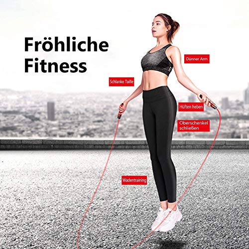 Xinmeng Cuerda de Saltar, Cuerda para Saltar de Fitness, Longitud Ajustable de 3 m y Asa Antideslizante Ideal for Fitness y Sin Enredos, Cuerda de Saltar para Crossfit, Ejercicio, Entrenamiento Xinmeng Cuerda de Saltar, Cuerda para Saltar de Fitness, Longitud Ajustable de 3 m y Asa Antideslizante Ideal for Fitness y Sin Enredos, Cuerda de Saltar para Crossfit, Ejercicio, Entrenamiento