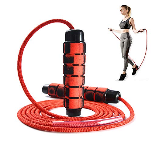 Xinmeng Cuerda de Saltar, Cuerda para Saltar de Fitness, Longitud Ajustable de 3 m y Asa Antideslizante Ideal for Fitness y Sin Enredos, Cuerda de Saltar para Crossfit, Ejercicio, Entrenamiento