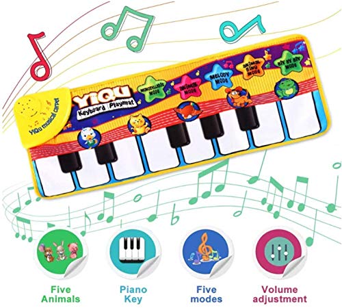 XINRUIBO Mujer Piano Musical, Teclado electrónico Play Mat Touch Play Manta con 8 Sonidos de Instrumentos, Instrumento Musical Toque Play Teclado Gimnasio Play Mat para niños Piano Infantil XINRUIBO Mujer Piano Musical, Teclado electrónico Play Mat Touch Play Manta con 8 Sonidos de Instrumentos, Instrumento Musical Toque Play Teclado Gimnasio Play Mat para niños Piano Infantil