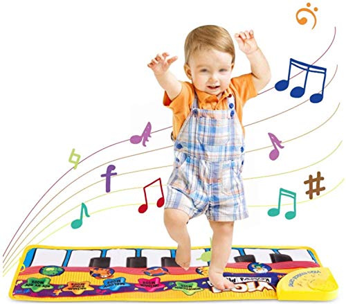 XINRUIBO Mujer Piano Musical, Teclado electrónico Play Mat Touch Play Manta con 8 Sonidos de Instrumentos, Instrumento Musical Toque Play Teclado Gimnasio Play Mat para niños Piano Infantil