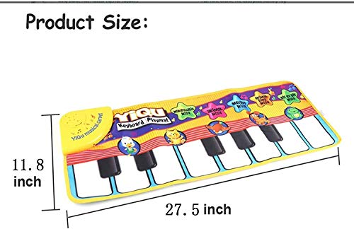 XINRUIBO Mujer Piano Musical, Teclado electrónico Play Mat Touch Play Manta con 8 Sonidos de Instrumentos, Instrumento Musical Toque Play Teclado Gimnasio Play Mat para niños Piano Infantil