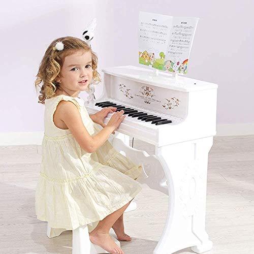 XINRUIBO Piano para niños, clásico 30 Llave Mini Mini bebé Piano Juguete de Piano con micrófono de Banco Mini Juguete Musical para niño Piano Infantil (Color : White)