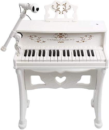 XINRUIBO Piano para niños, clásico 30 Llave Mini Mini bebé Piano Juguete de Piano con micrófono de Banco Mini Juguete Musical para niño Piano Infantil (Color : White)